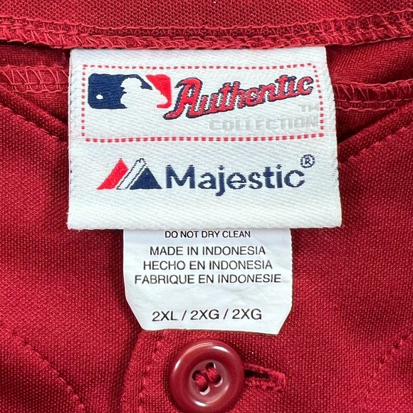 Majestic Arizona Diamondbacks Jersey Mens 2XL Red Button Up Authentic Collection - Picture 3 of 13
